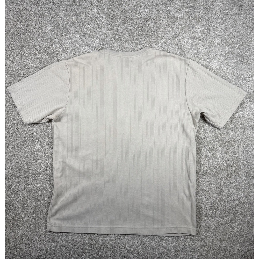 Concepts by Claiborne Men's Size L Ribbed Knit Short Sleeve T-Shirt Beige Tan - Picture 5 of 5